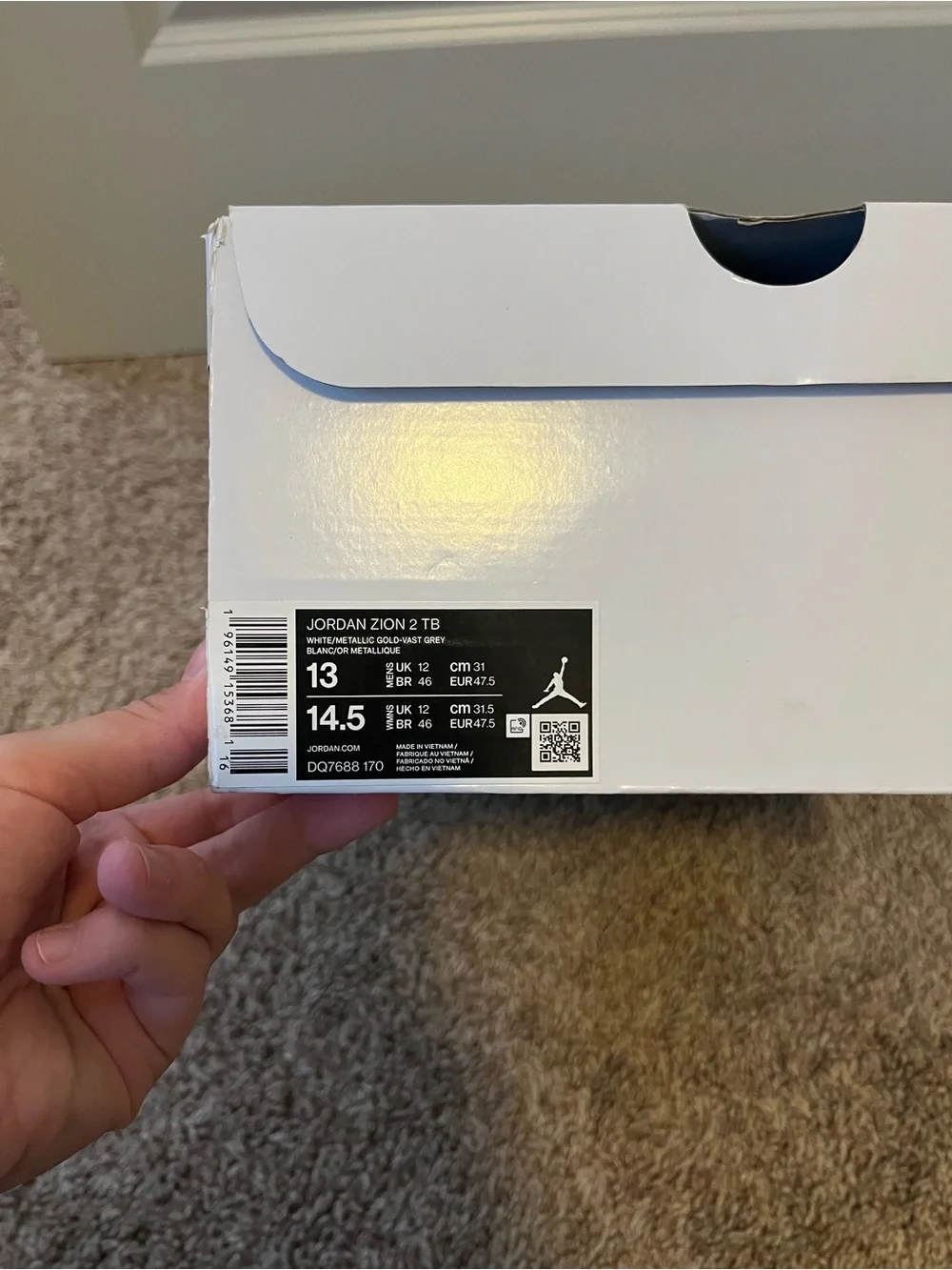 Air Jordan Zion 2 TB White Sneakers